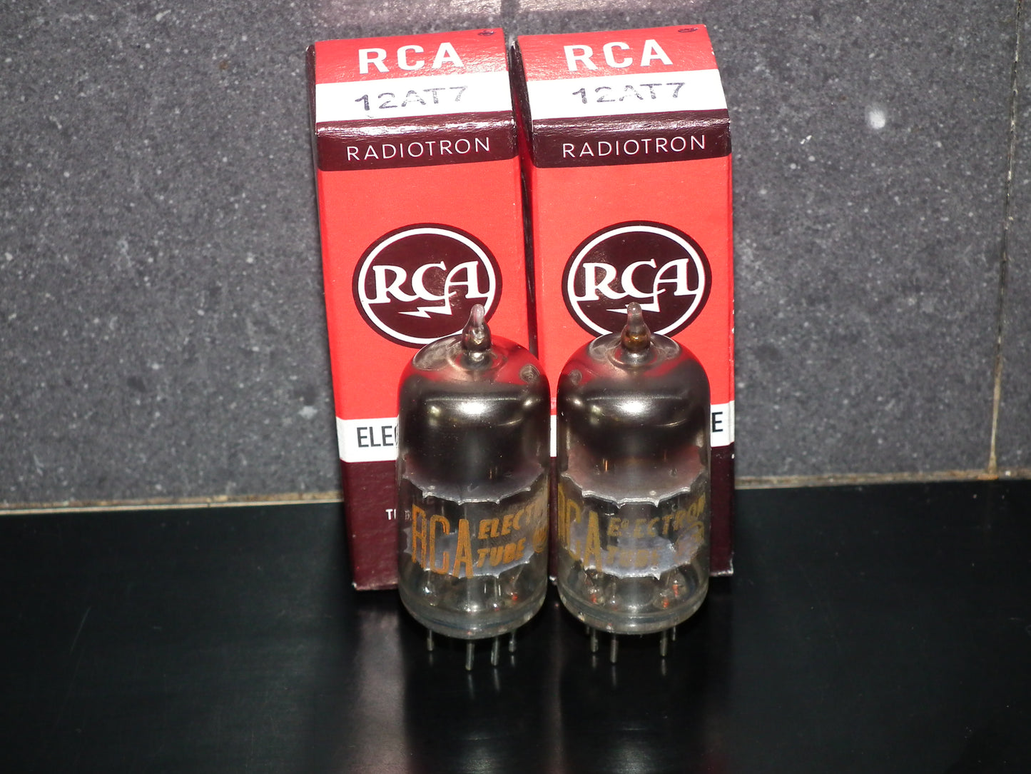 Platinum Matched Pair 12AT7 RCA ECC81 SQUARE GETTER