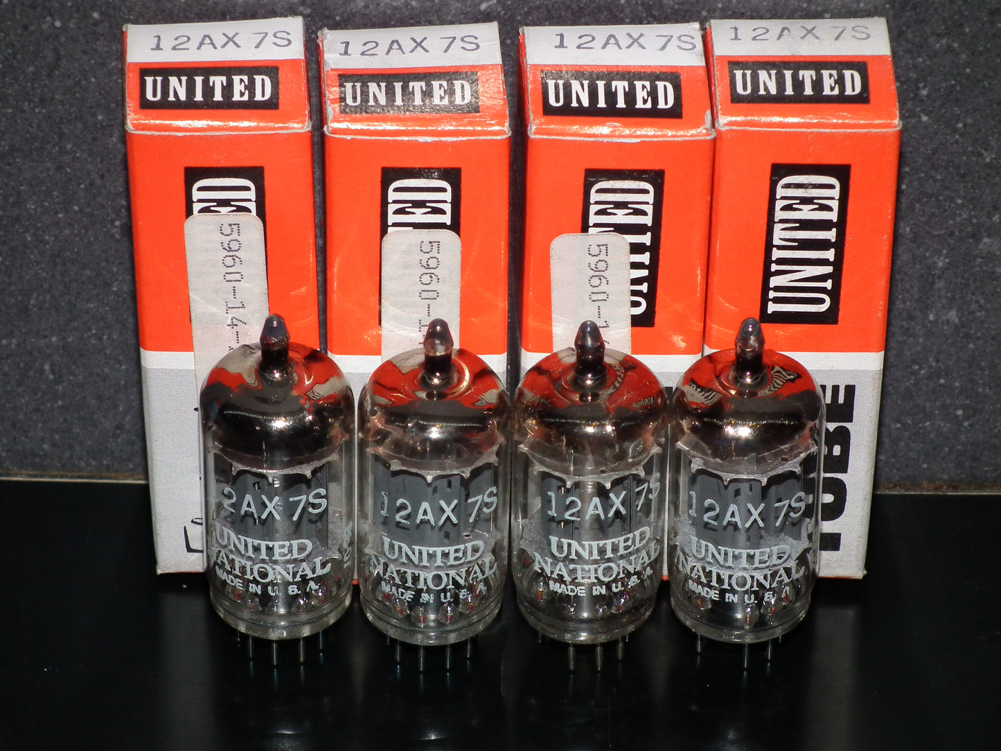 Platinum matched pair ECC83 12AX7 EI Yugoslavia Telefunken Long Smooth Plates 17mm NOS NIB rebranded United