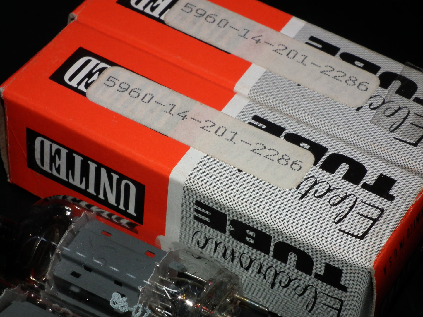 Platinum matched pair ECC83 12AX7 EI Yugoslavia Telefunken Long Smooth Plates 17mm NOS NIB rebranded United