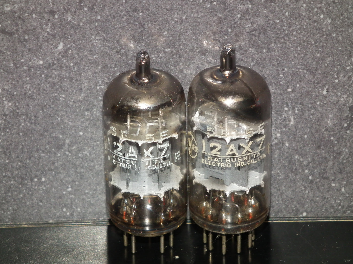 ECC83 12AX7 Matsushita Used tested NOS Matched Pair Inclined big O getter