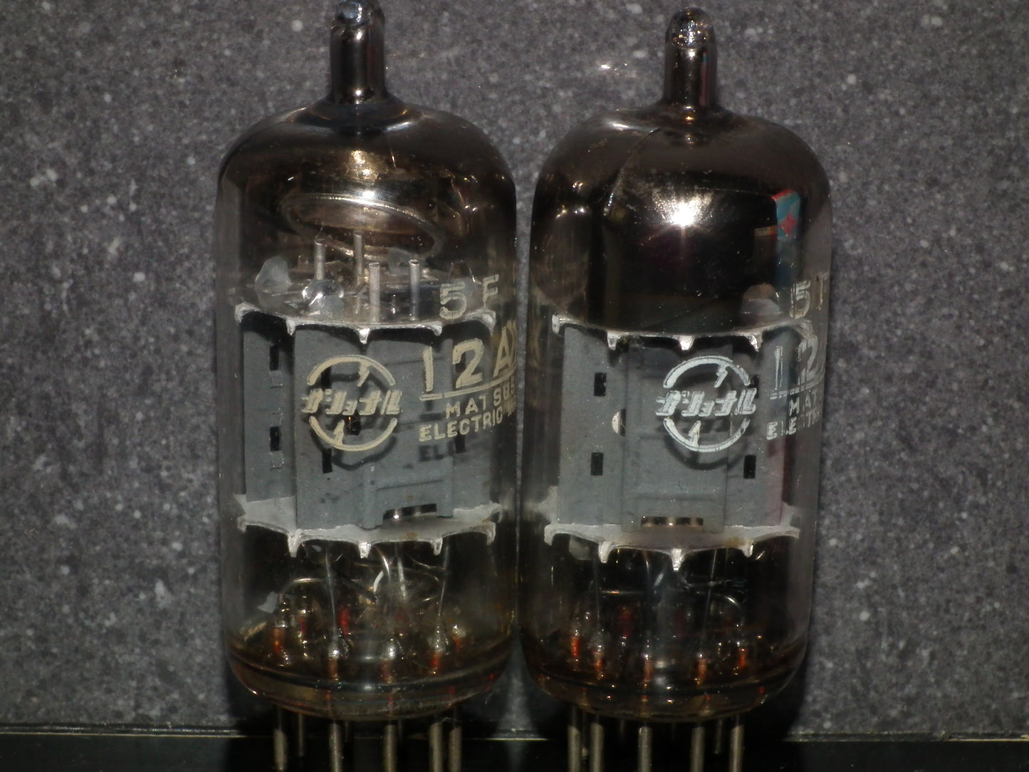 ECC83 12AX7 Matsushita Used tested NOS Matched Pair Inclined big O getter
