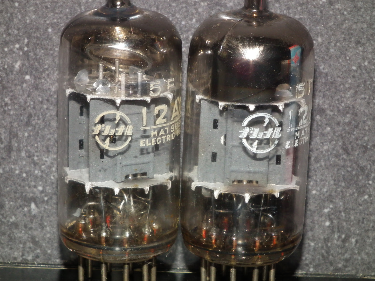 ECC83 12AX7 Matsushita Used tested NOS Matched Pair Inclined big O getter