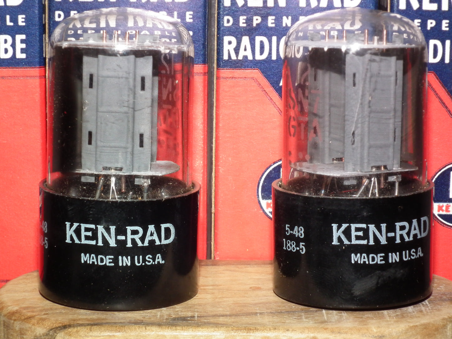 Matched Pair 12SN7GTA KEN-RAD NOS NIB Side D GETTER Gray Coated