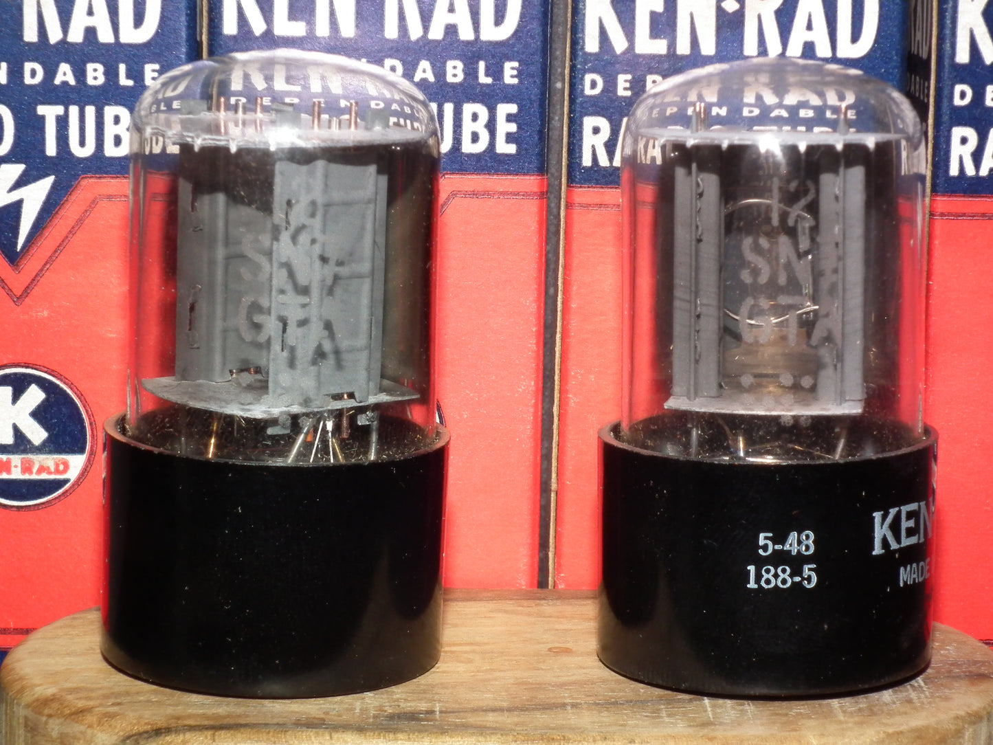 Matched Pair 12SN7GTA KEN-RAD NOS NIB Side D GETTER Gray Coated