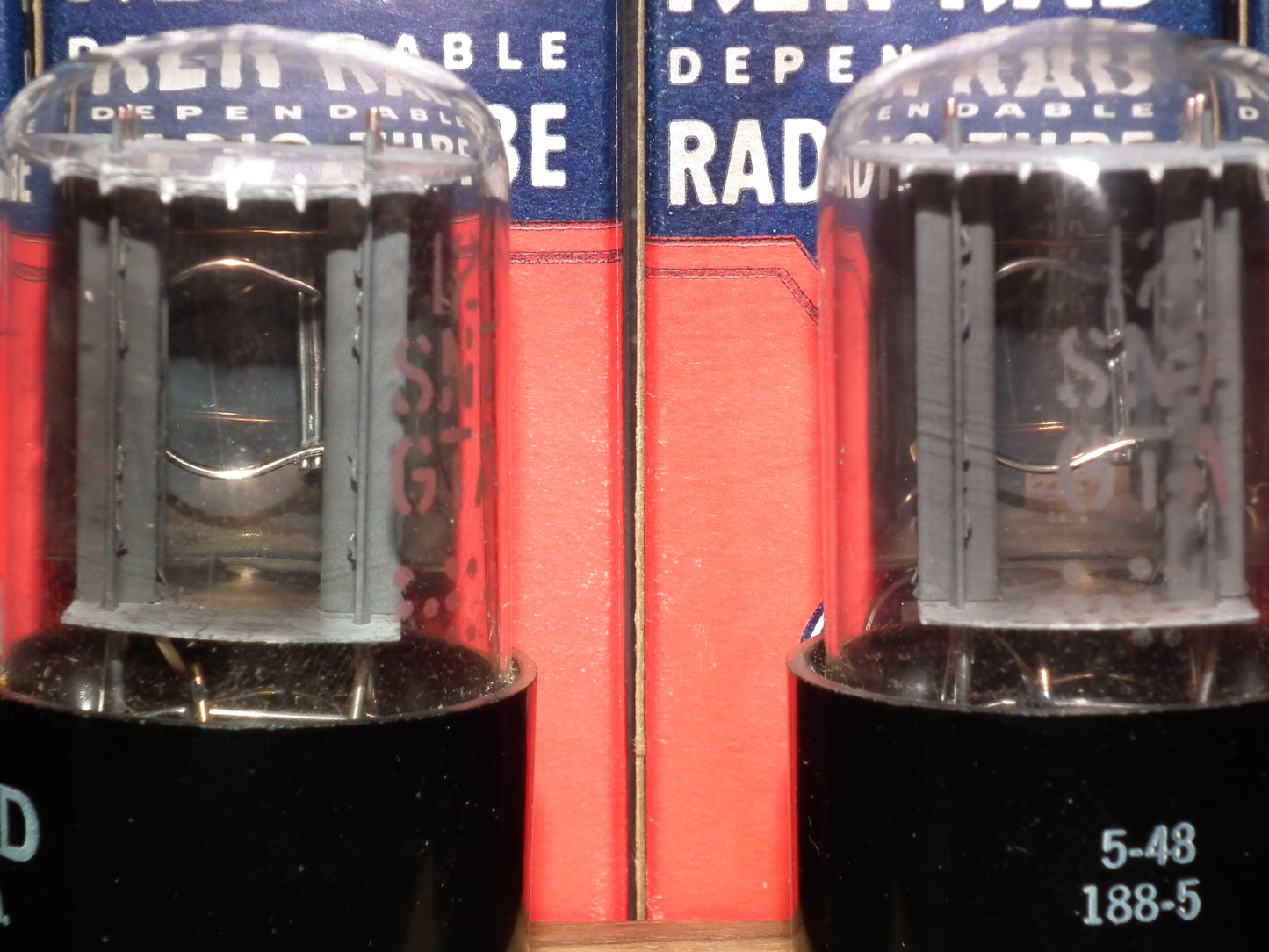 Matched Pair 12SN7GTA KEN-RAD NOS NIB Side D GETTER Gray Coated