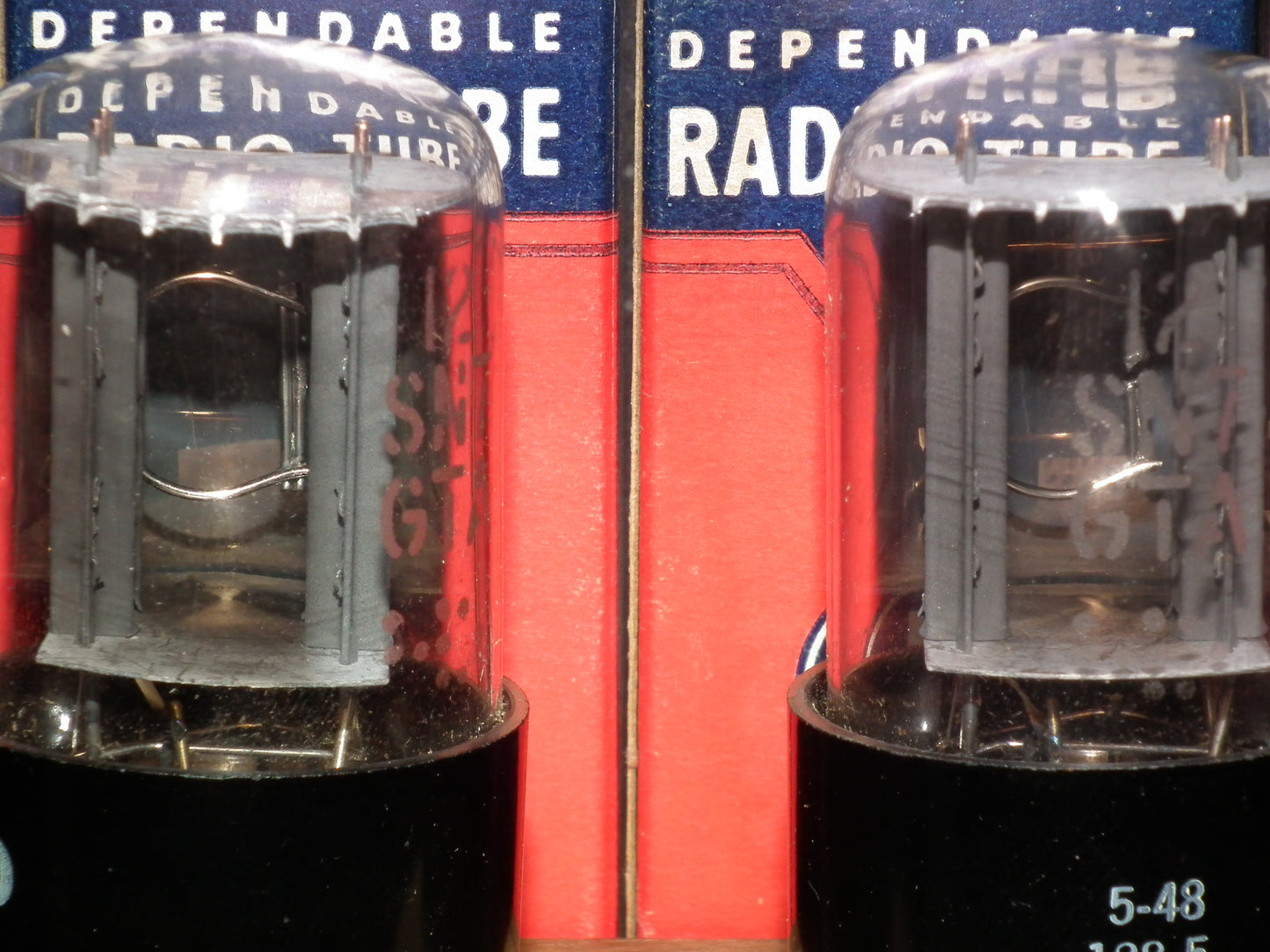 Matched Pair 12SN7GTA KEN-RAD NOS NIB Side D GETTER Gray Coated