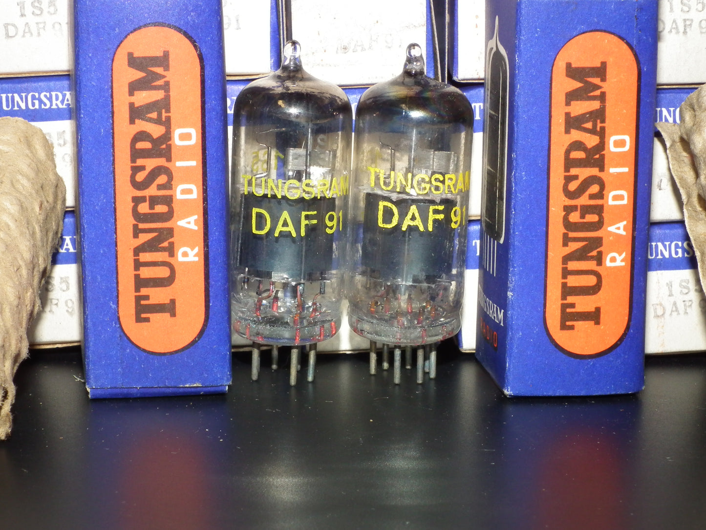 Platinum matched pair DAF91 Tungsram 1S5 Black Anodes