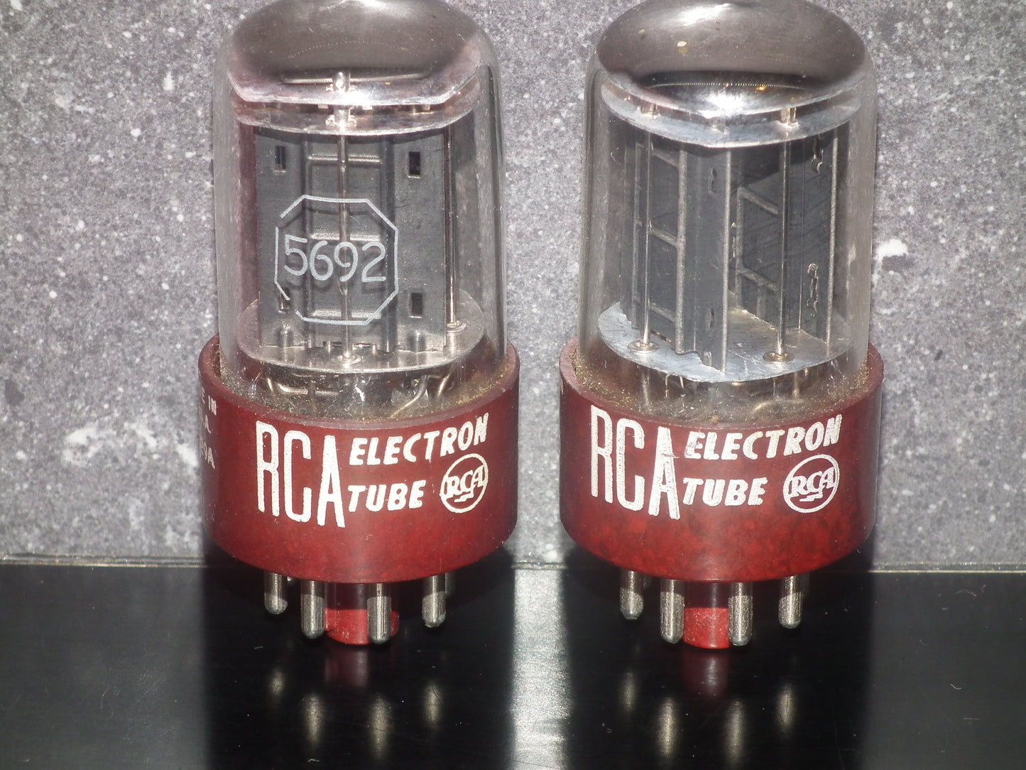 Matched Pair 5962 RCA Red Base Holy Grail 6SN7GT Dual Square Getter Triple Mica