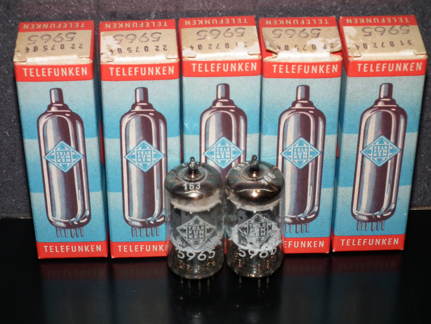 Platinum Matched Pair 5965 Telefunken E180CC EXTREMELY RARE GRAY FLANGES DB Ulm