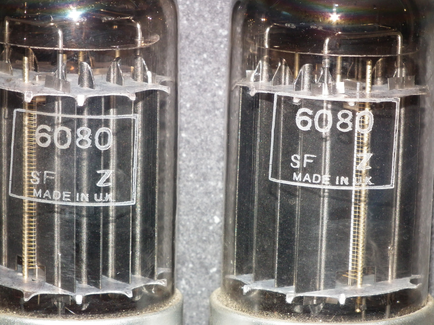 GEC 6080 CV2984 6AS7 5998 ECC230 Matched pair Square Getters Triple Mica