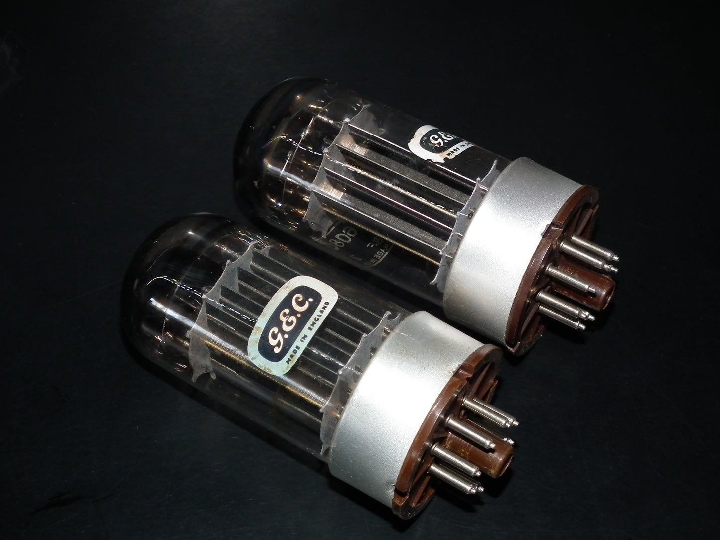 GEC 6080 CV2984 6AS7 5998 ECC230 Matched pair Square Getters Triple Mica