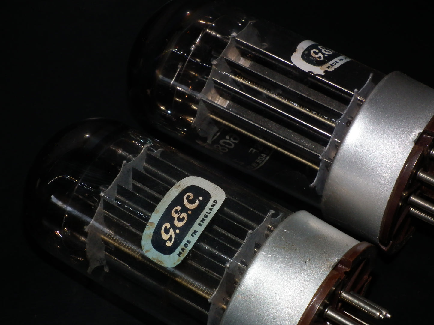 GEC 6080 CV2984 6AS7 5998 ECC230 Matched pair Square Getters Triple Mica