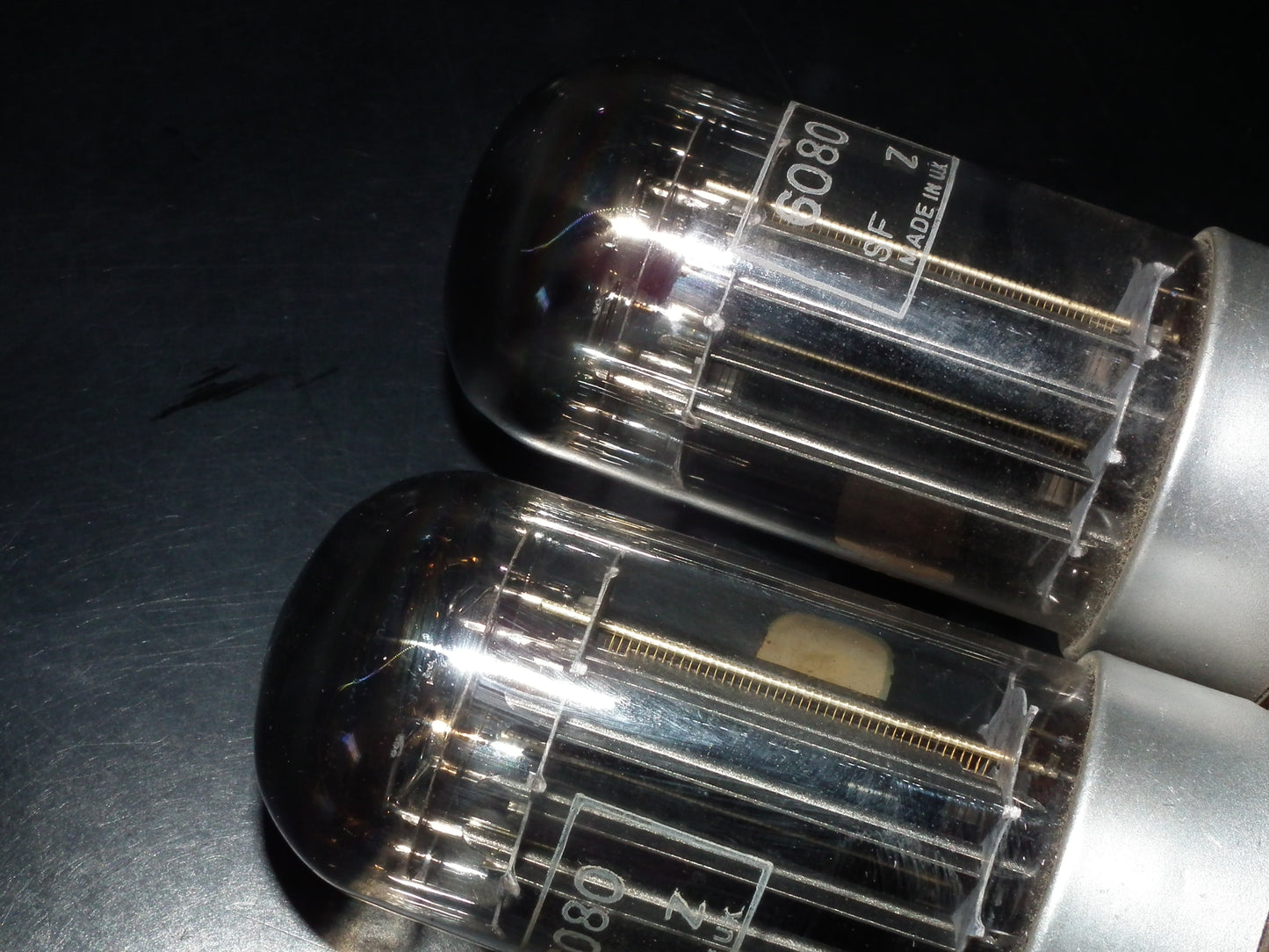 GEC 6080 CV2984 6AS7 5998 ECC230 Matched pair Square Getters Triple Mica