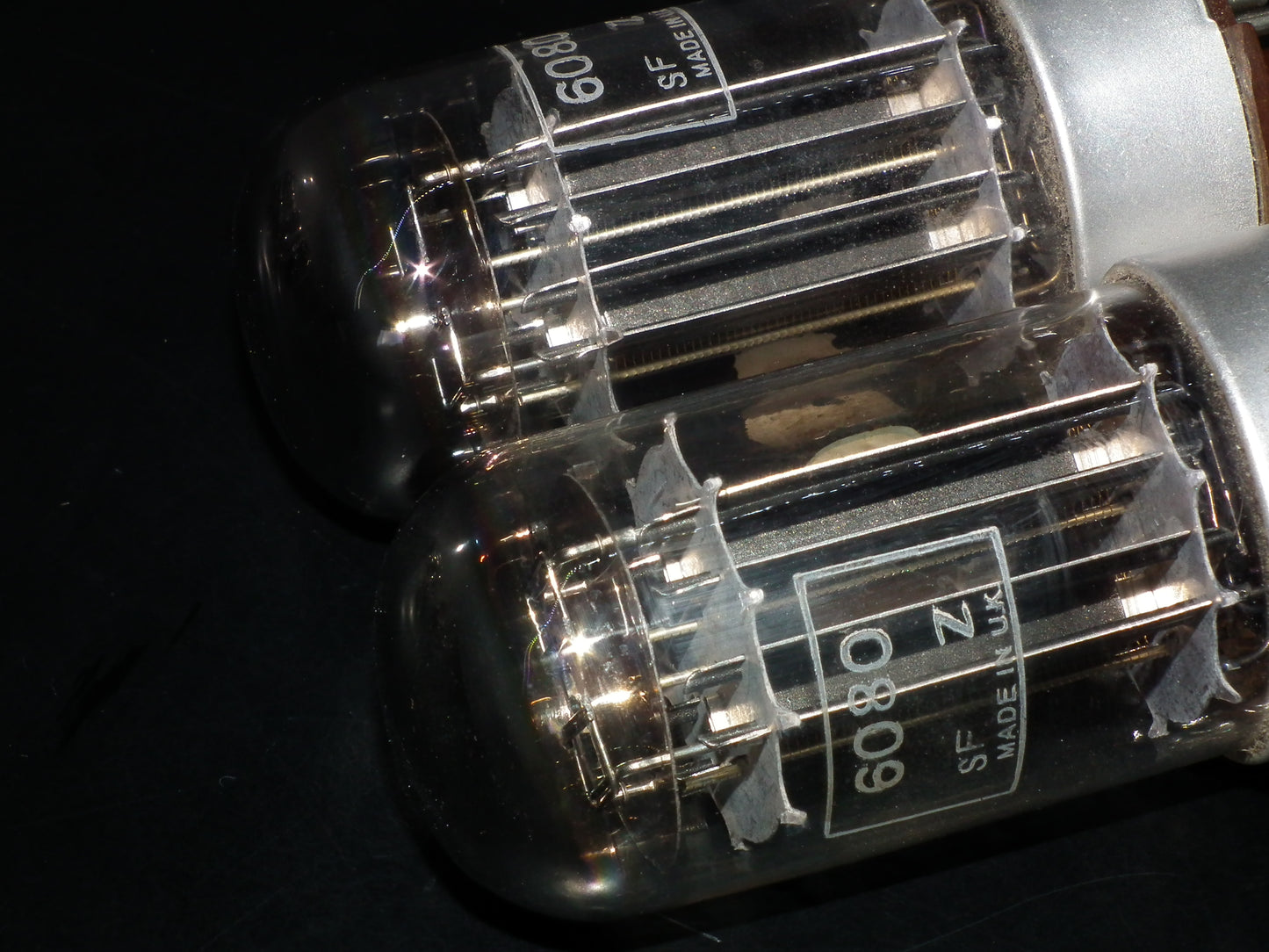 GEC 6080 CV2984 6AS7 5998 ECC230 Matched pair Square Getters Triple Mica
