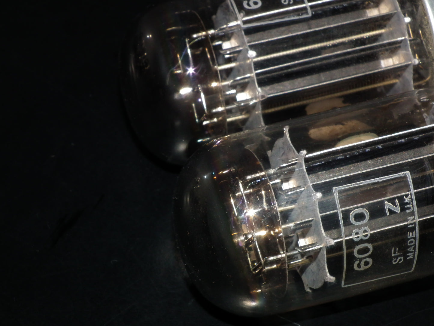 GEC 6080 CV2984 6AS7 5998 ECC230 Matched pair Square Getters Triple Mica