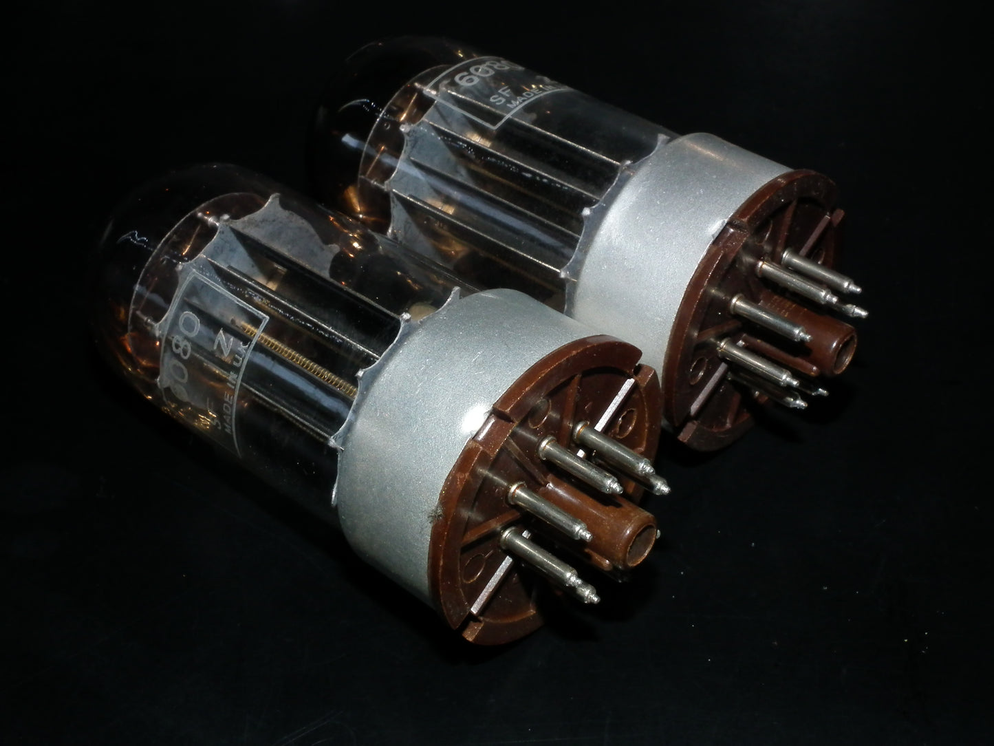 GEC 6080 CV2984 6AS7 5998 ECC230 Matched pair Square Getters Triple Mica