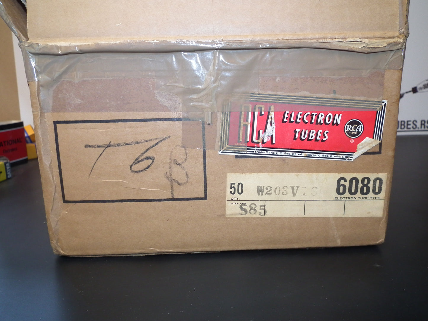 RCA 6080 6AS7 5998 Matched pair NOS, black plates, triple mica