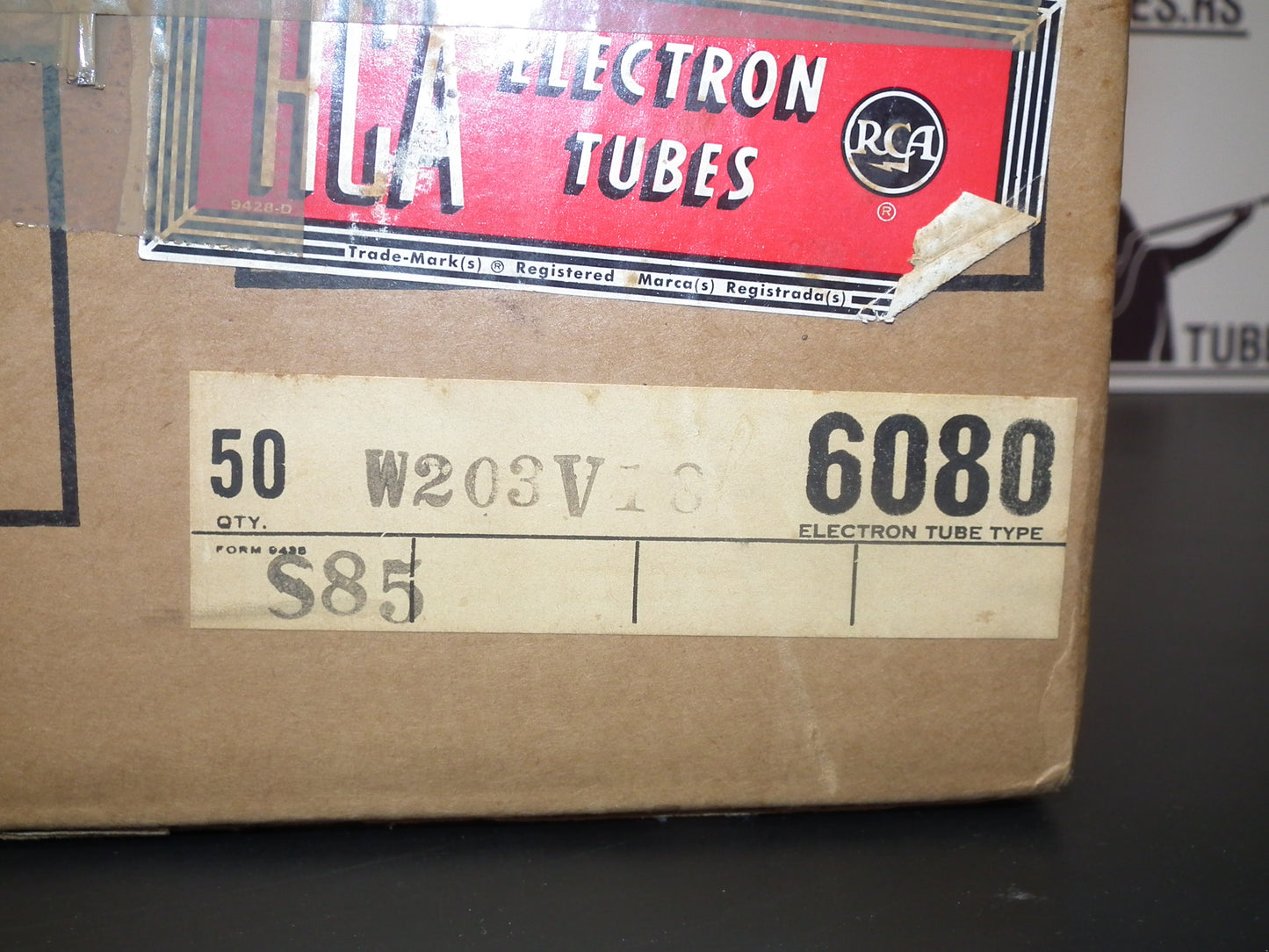 RCA 6080 6AS7 5998 Matched pair NOS, black plates, triple mica