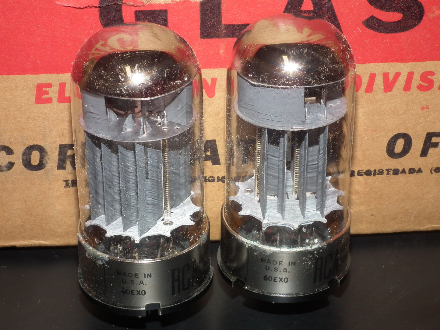 RCA 6080 6AS7 5998 Matched pair NOS, black plates, triple mica