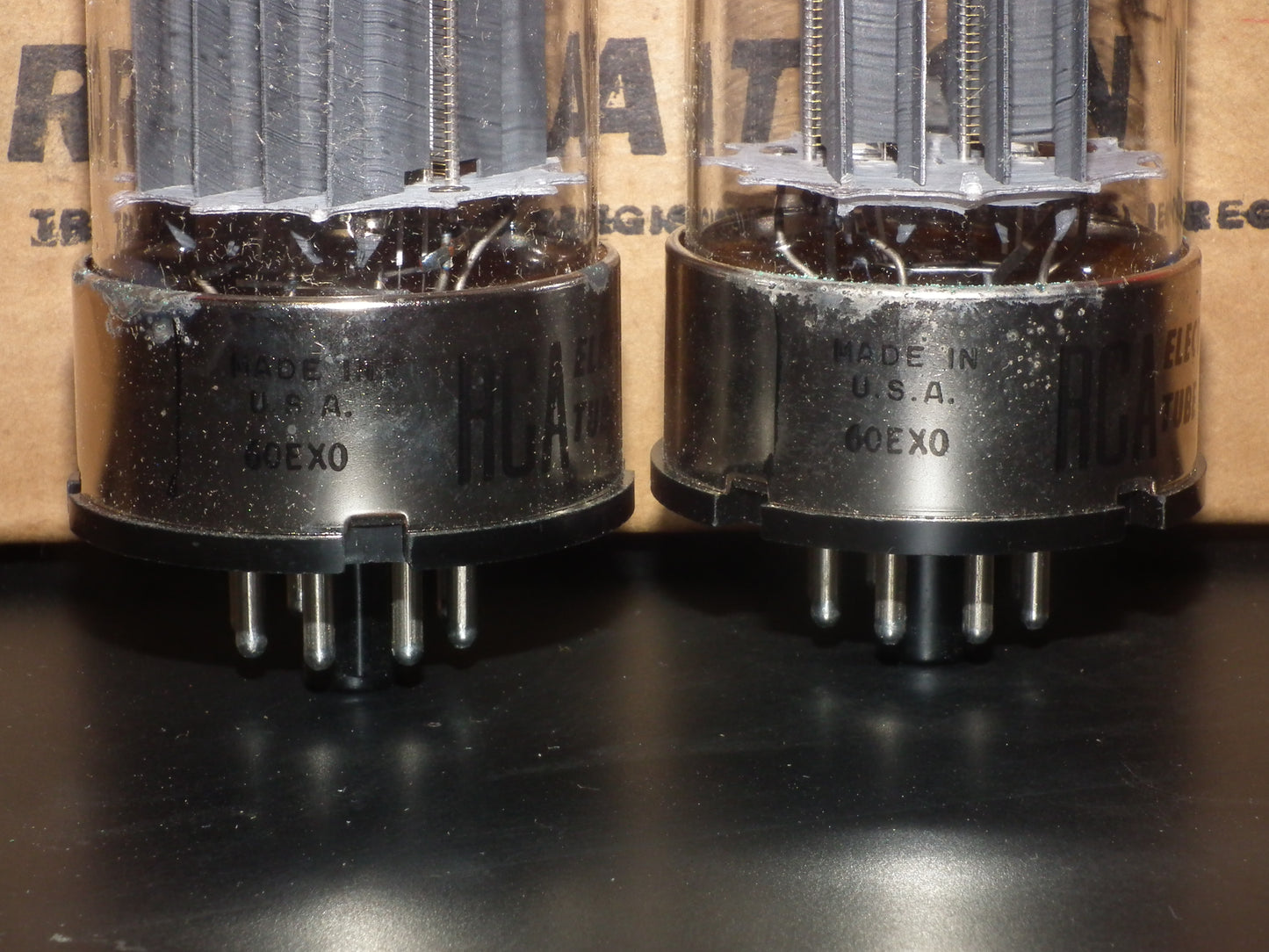 RCA 6080 6AS7 5998 Matched pair NOS, black plates, triple mica
