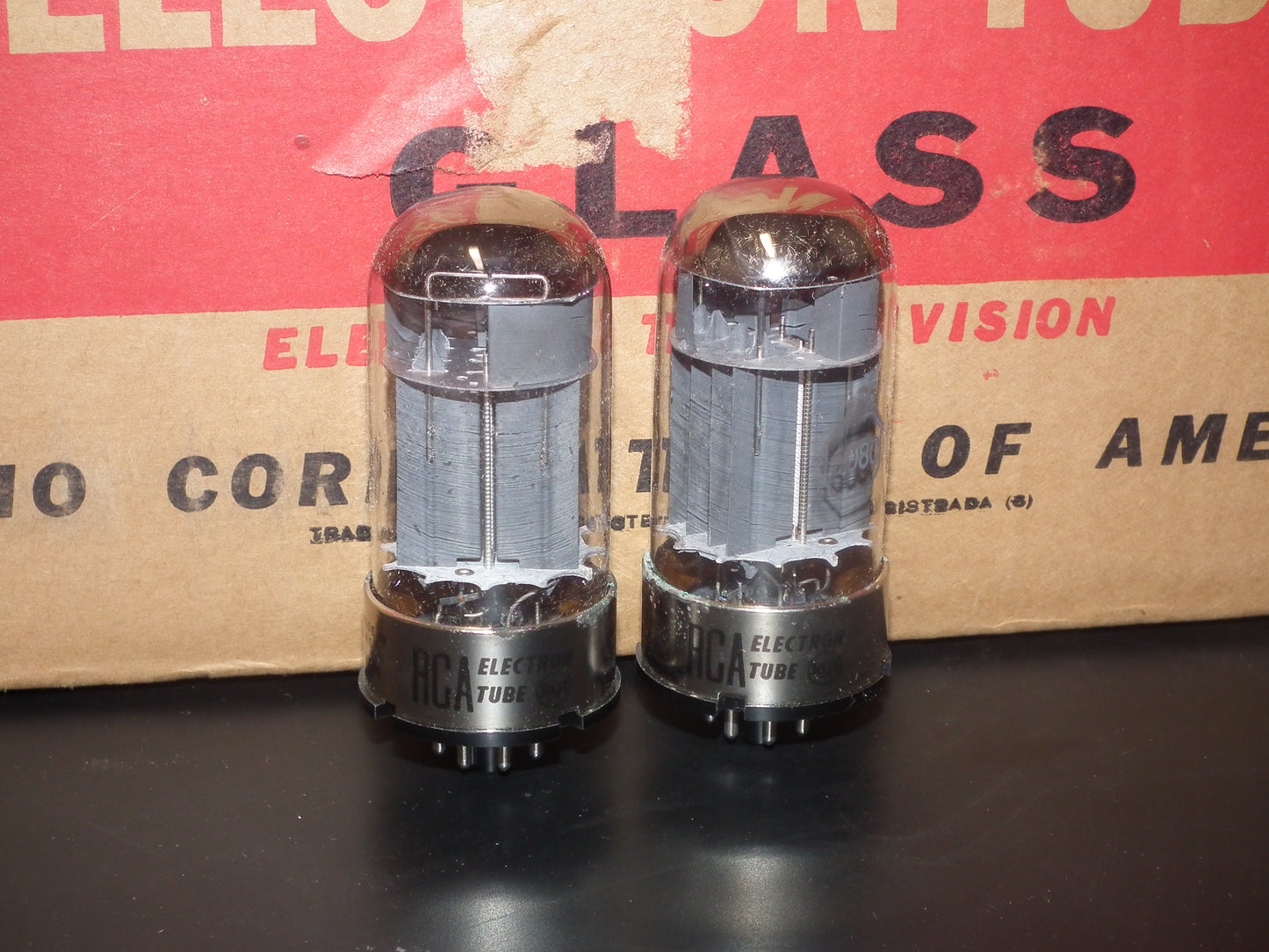 RCA 6080 6AS7 5998 Matched pair NOS, black plates, triple mica