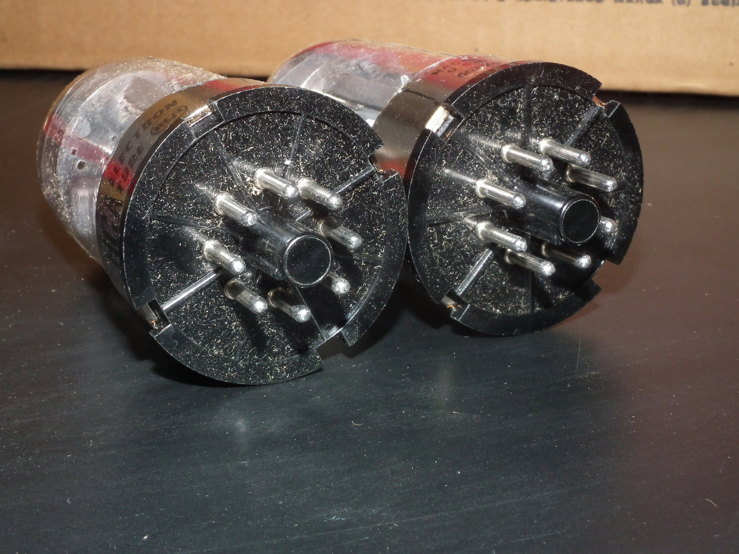 RCA 6080 6AS7 5998 Matched pair NOS, black plates, triple mica