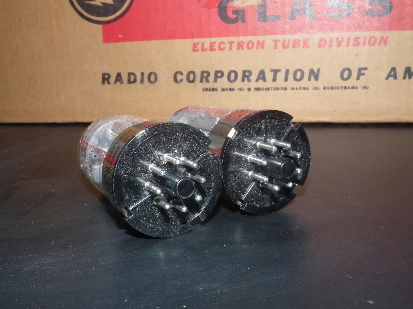 RCA 6080 6AS7 5998 Matched pair NOS, black plates, triple mica