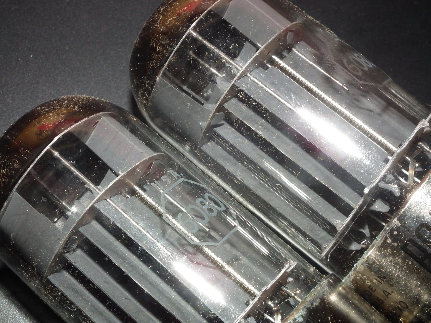 RCA 6080 6AS7 5998 Matched pair NOS, black plates, triple mica