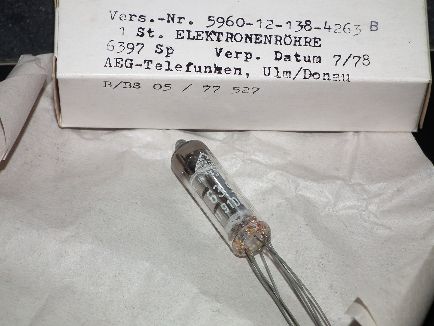 6397sp Telefunken NOS Microphone Pentode Made in Ulm West Germany