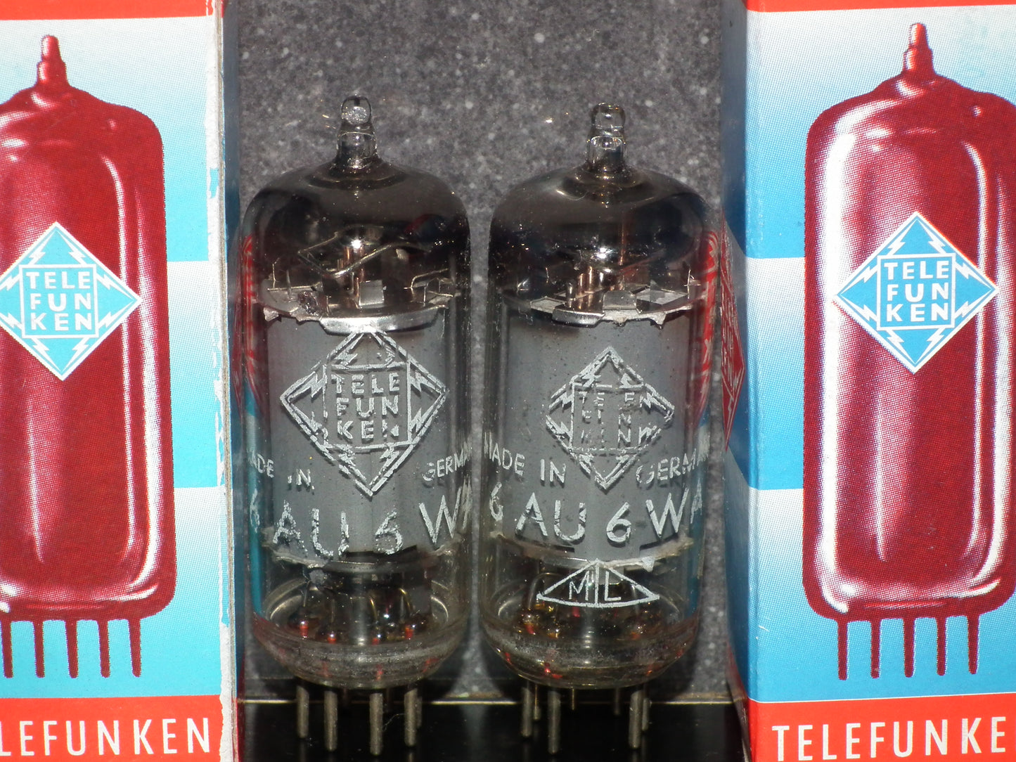 6AU6WA Telefunken <> EF94 RARE Square Getter Sony C800G