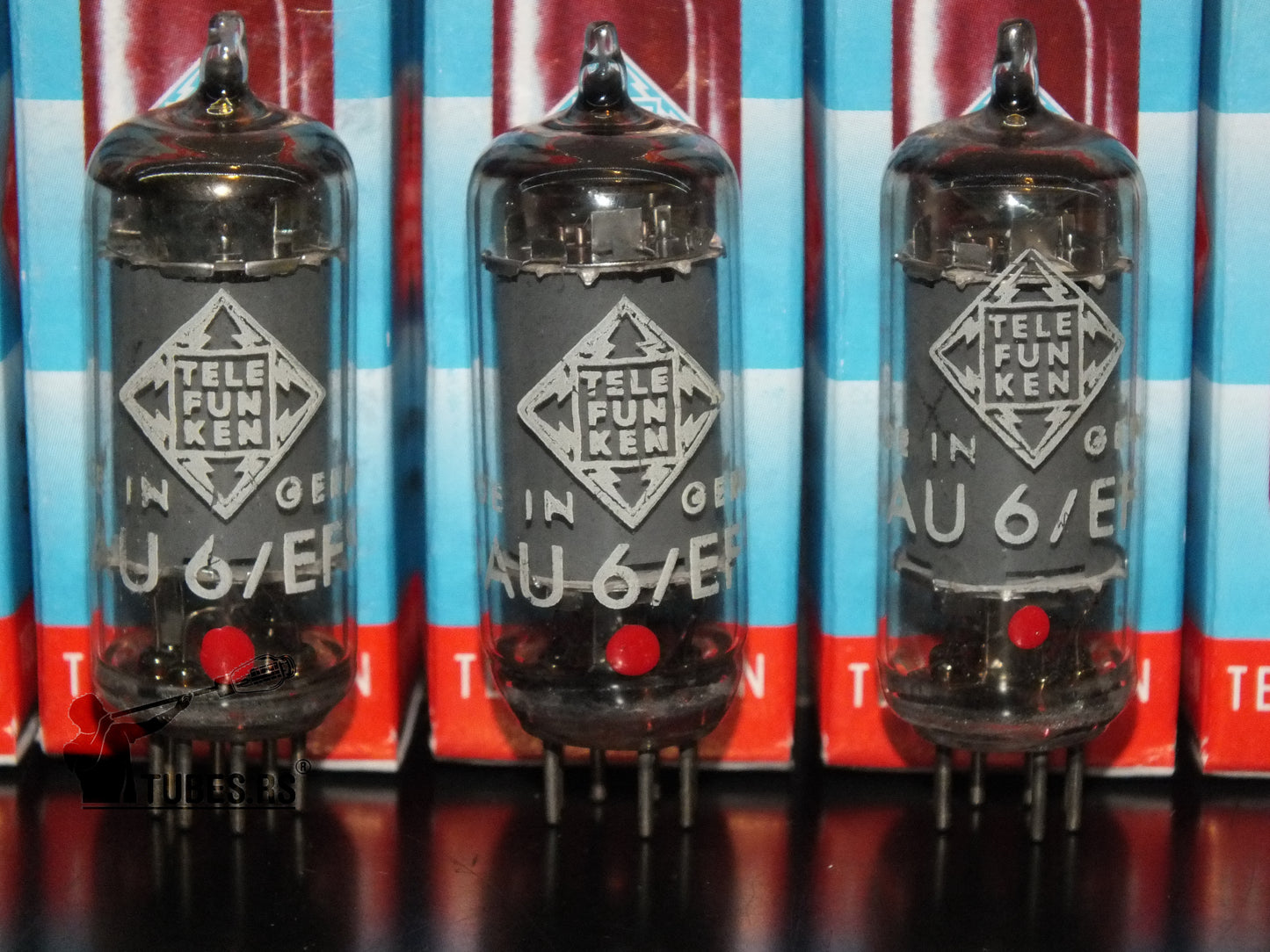 6AU6 Telefunken <> EF94 RARE Red Dot Sony C800G Microphone Killer Tube