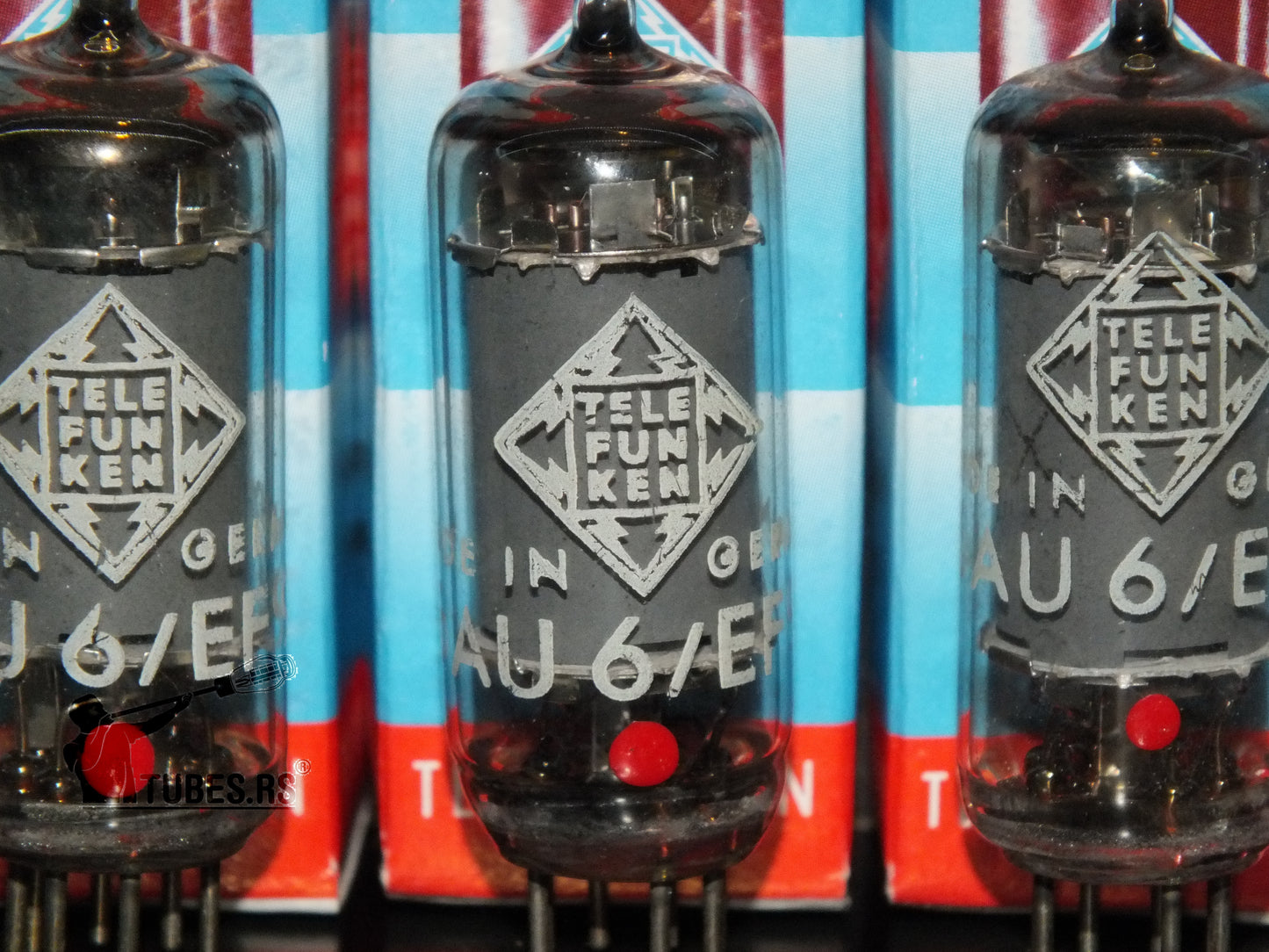 6AU6 Telefunken <> EF94 RARE Red Dot Sony C800G Microphone Killer Tube