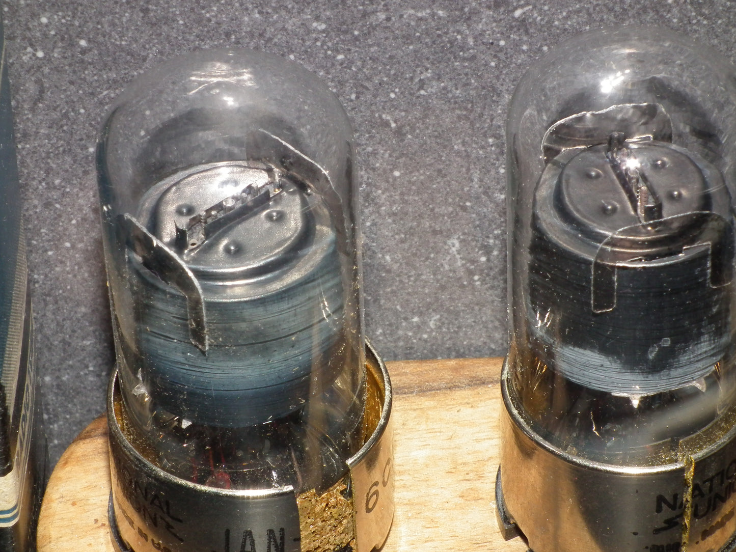 Matched Pair NOS National Union 6C5GT Cracked Metal Collar