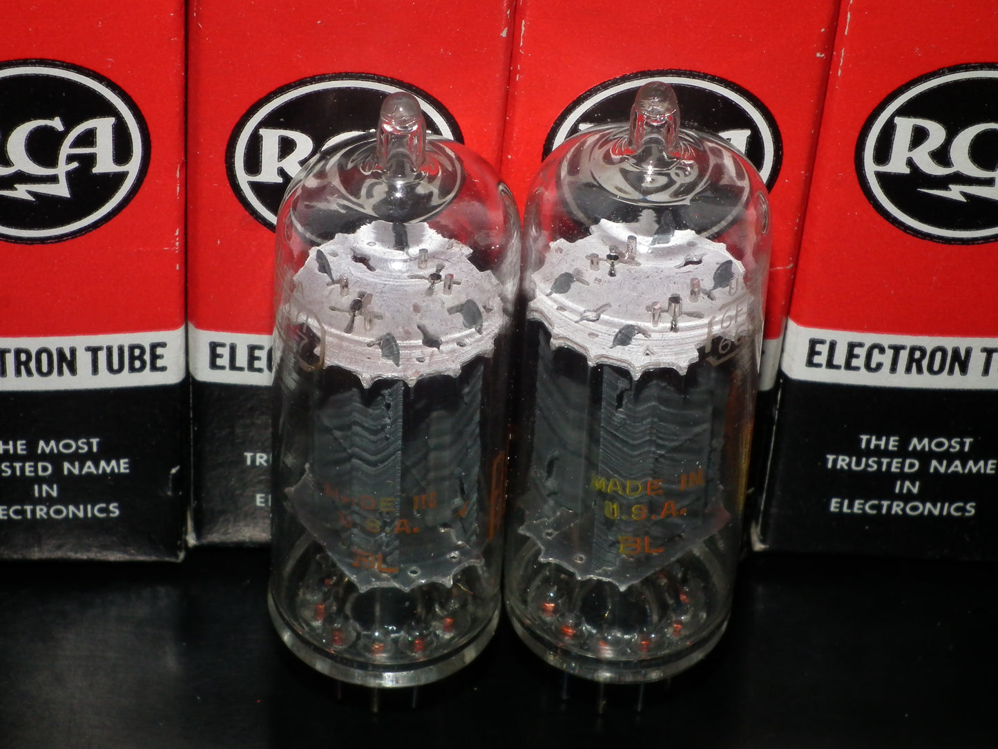 6FQ7 RCA 6CG7 NOS NIB Platinum Matched Pair (2 tubes) Old Type