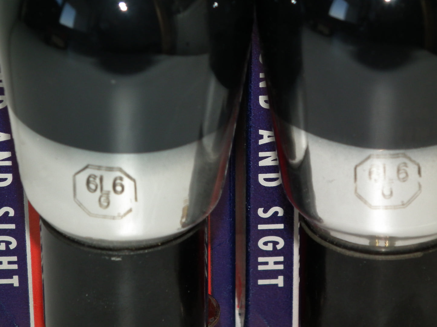 Matched pair 6L6G RAYTHEON US Black coated glass, the same batch FENDER