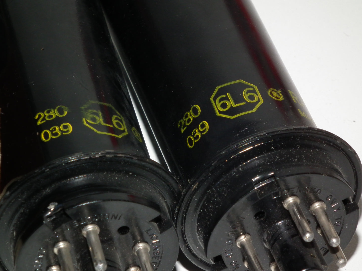 Matched pair 6L6 RAYTHEON US, the same batch FENDER