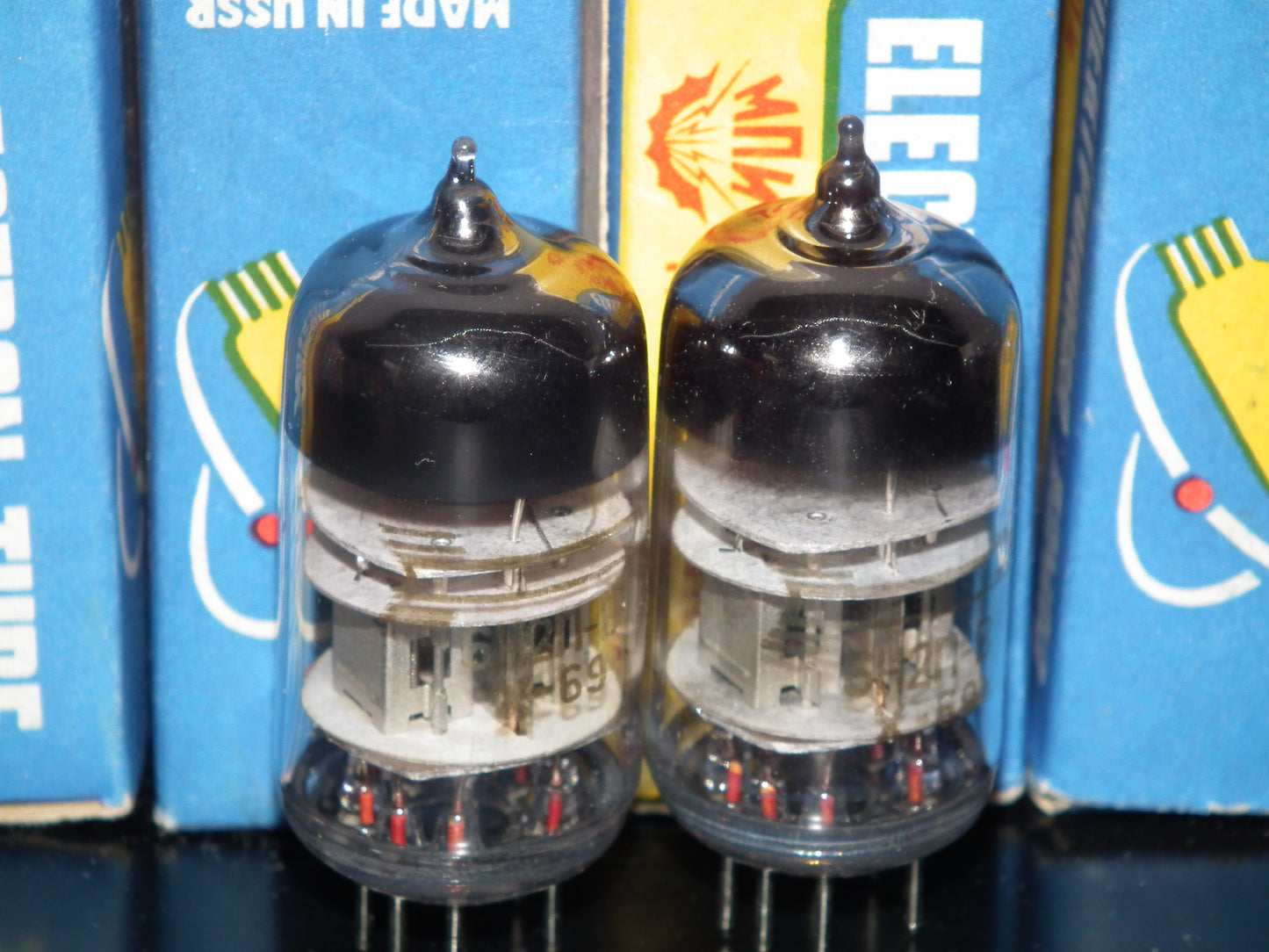 Platinum Matched Pair 6N2P-V Voskhod Triple Mica NOS NIB 1969