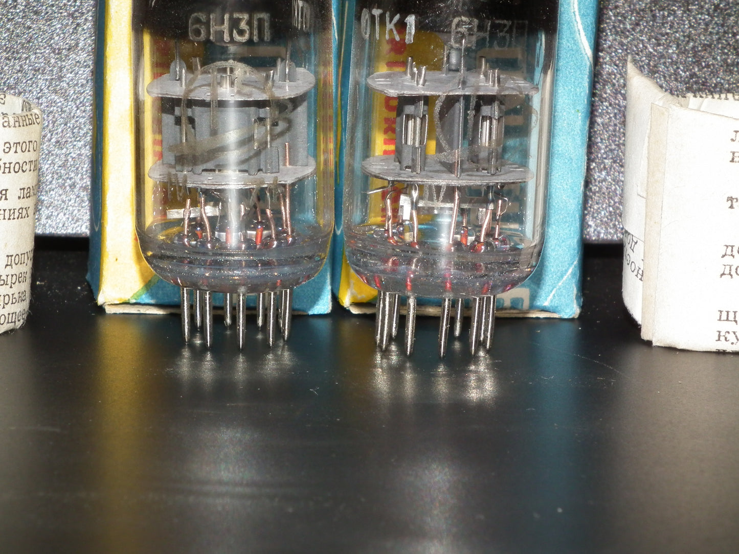 Platinum matched pair 6N3P USSR Double Triode 1971