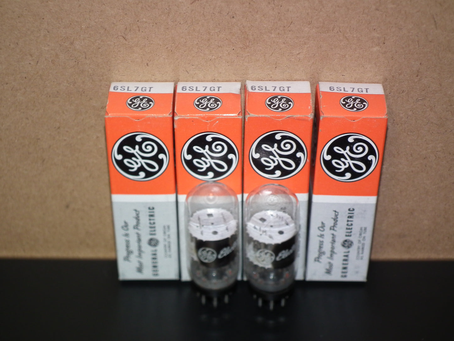 6SL7GT General Electric VT-229 NOS NIB Matched Pair Coin Base