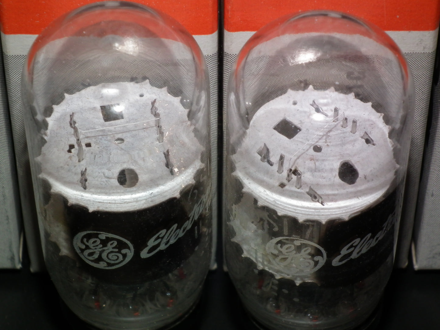6SL7GT General Electric VT-229 NOS NIB Matched Pair Coin Base