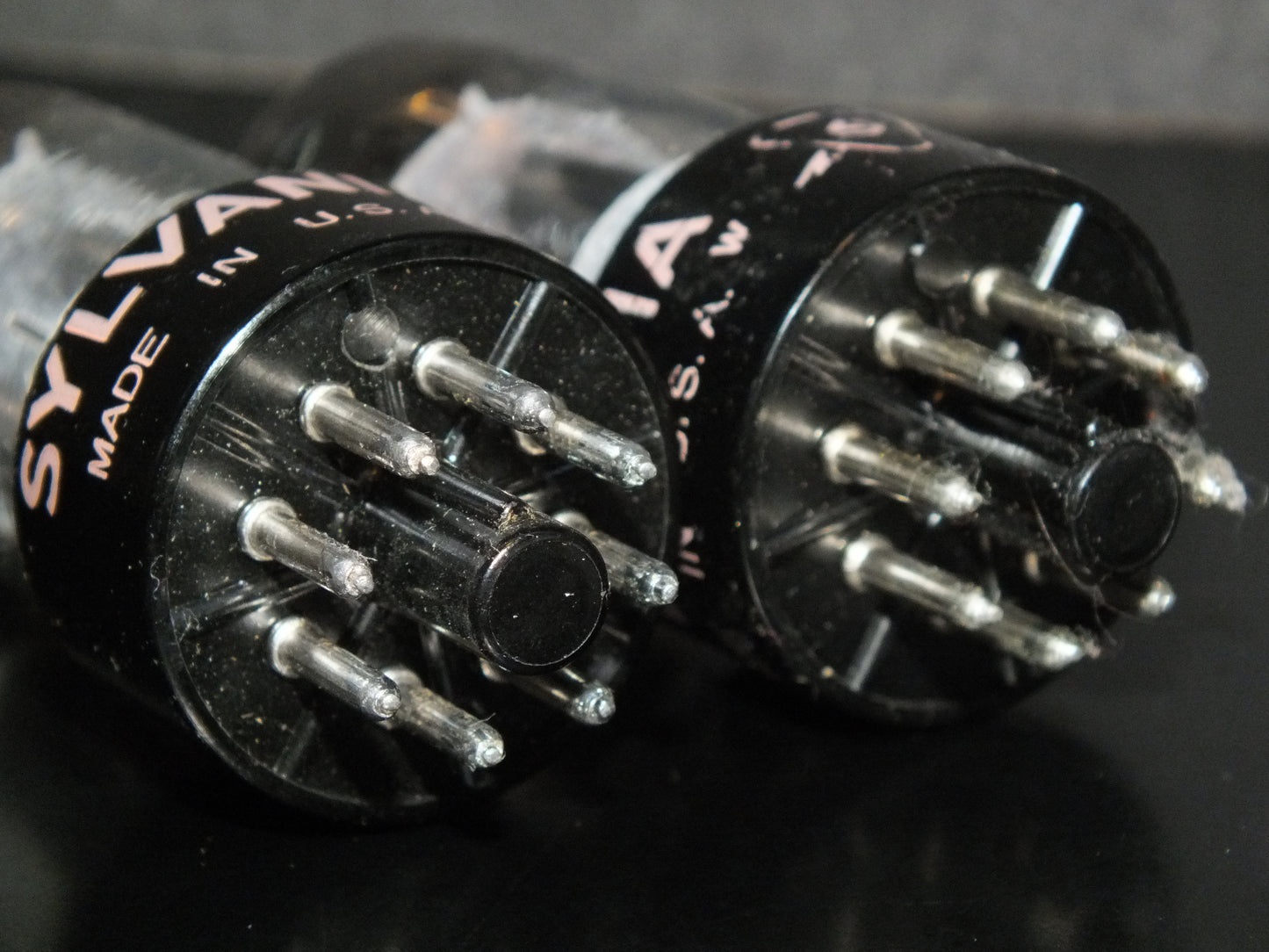 6SL7GT Sylvania VT-229 Platinum Matched Pair Black Anodes