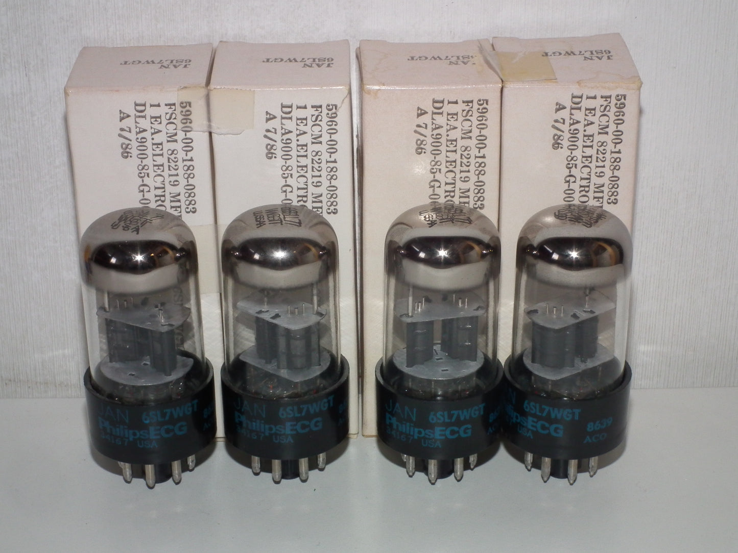 6SL7WGT PHILIPS ECG VT-229 NOS NIB Matched Pair Black Anodes