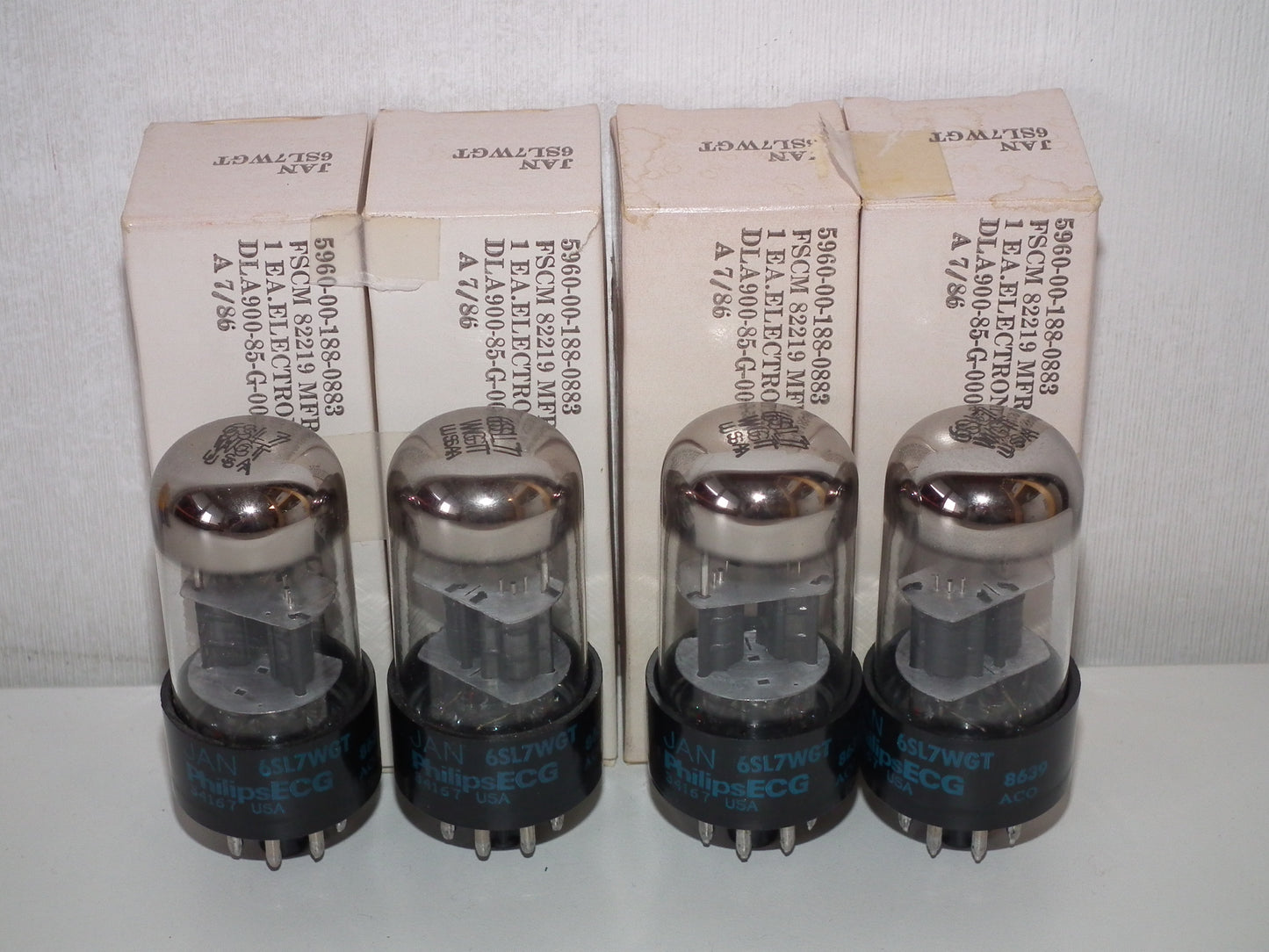 6SL7WGT PHILIPS ECG VT-229 NOS NIB Matched Pair Black Anodes
