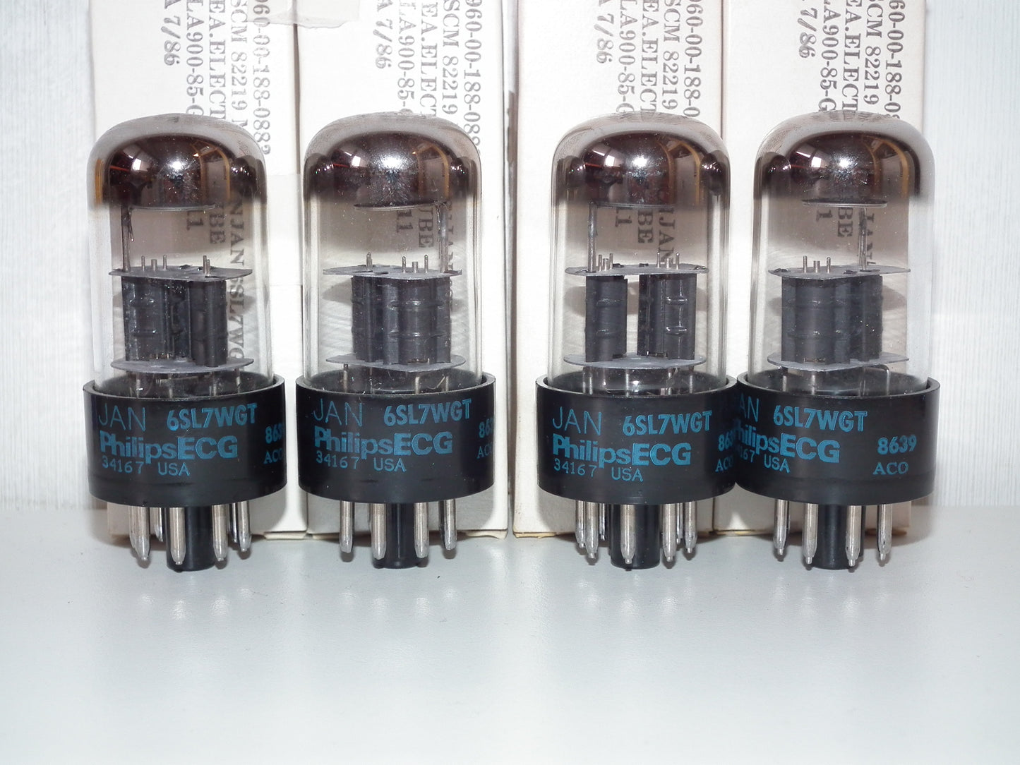 6SL7WGT PHILIPS ECG VT-229 NOS NIB Matched Pair Black Anodes