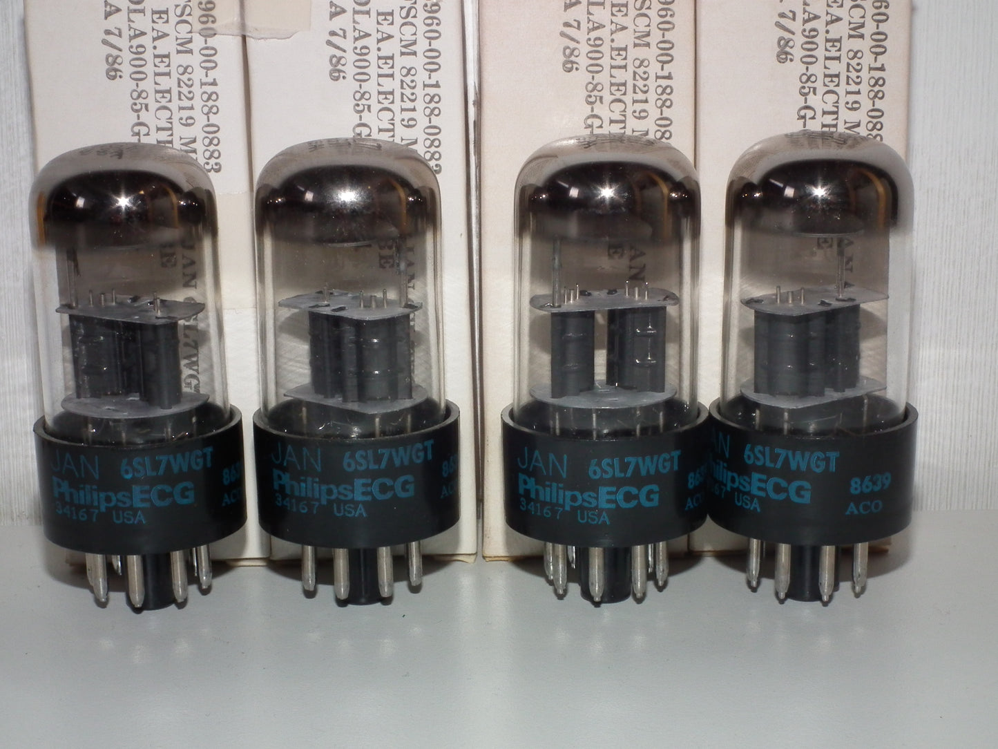 6SL7WGT PHILIPS ECG VT-229 NOS NIB Matched Pair Black Anodes