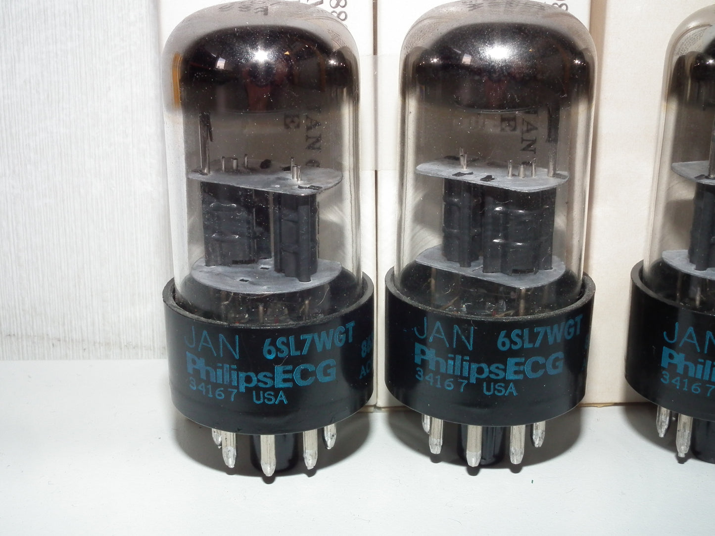 6SL7WGT PHILIPS ECG VT-229 NOS NIB Matched Pair Black Anodes