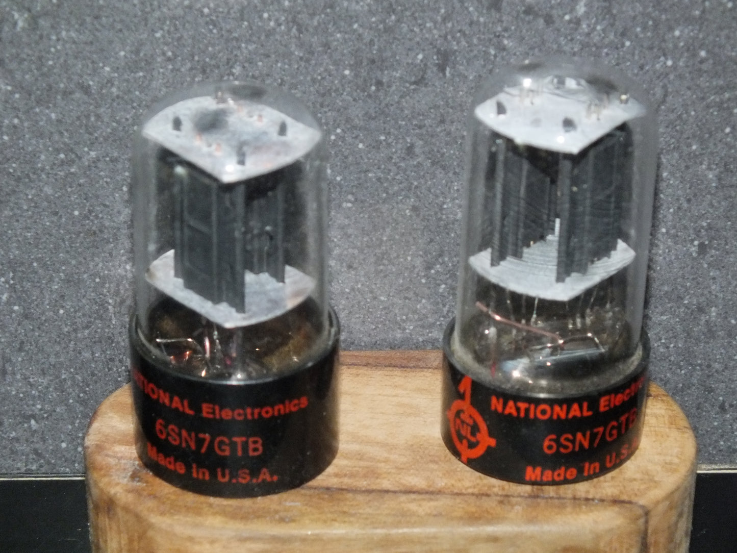 Matched Pair 6SN7GTB National Electronics D Getter Black Anodes