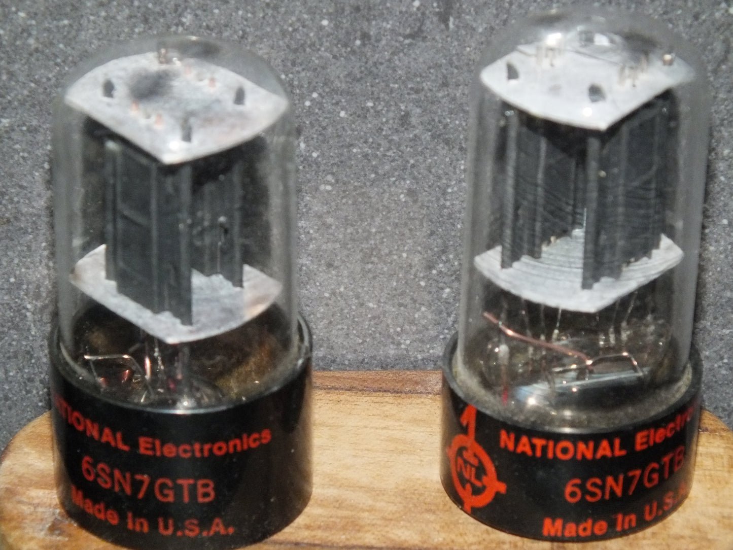 Matched Pair 6SN7GTB National Electronics D Getter Black Anodes