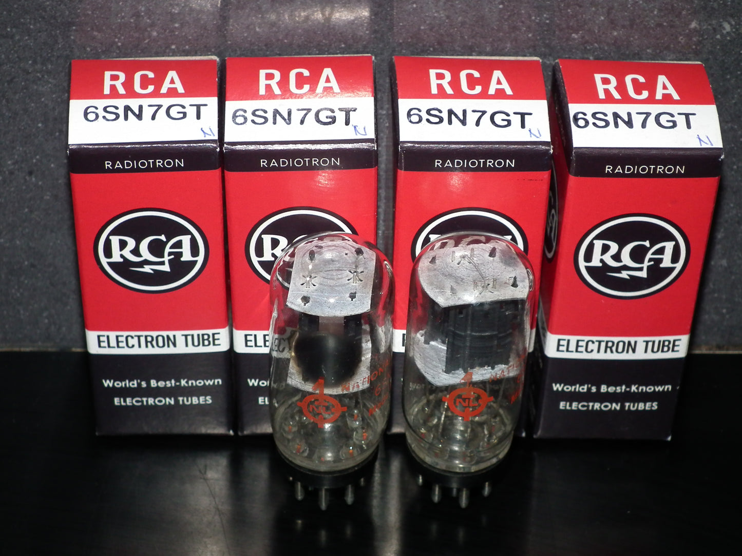Matched Pair (2 tubes) 6SN7GTB National RCA NOS NIB Coin Base