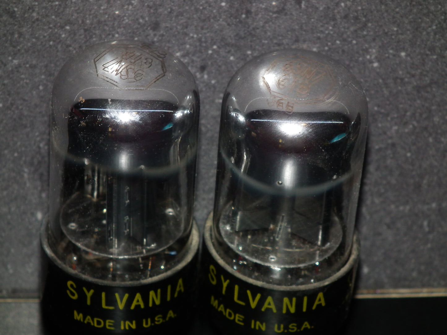 6SN7GTB Sylvania Black Anodes Bad Boy Chrome Tops Matched Pair